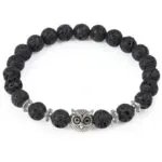 Natural Stone Owl Head Yoga Bracelet