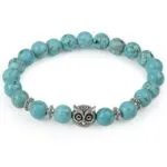 Natural Stone Owl Head Yoga Bracelet