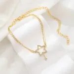 Women’s Fashion Personality Five-pointed Star Heart Shape Rhinestone Bead Necklace Anklet