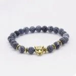 Natural Stone Owl Head Yoga Bracelet
