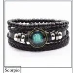 Vintage Braided Leather Cord Set Bracelet, Cowhide Hand Cord, Men’s Leather Bracelet