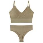 Women’s Underwear Small Chest Push-up Thin Wireless Large Size Sports Sling Vest French Triangle Cup Bra Set