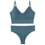 Women’s Underwear Small Chest Push-up Thin Wireless Large Size Sports Sling Vest French Triangle Cup Bra Set