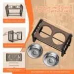 H-shaped Iron Frame Lifting Dog Bowl