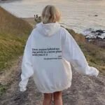 Dear Person Behind Me,the World Is A Better Place,with You In It,love,the Person In Front Of You,Women’s Plush Letter Printed Kangaroo Pocket Drawstring Printed Hoodie Unisex Trendy Hoodies