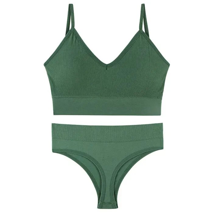 Women’s Underwear Small Chest Push-up Thin Wireless Large Size Sports Sling Vest French Triangle Cup Bra Set