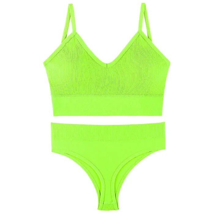 Women’s Underwear Small Chest Push-up Thin Wireless Large Size Sports Sling Vest French Triangle Cup Bra Set