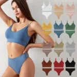 Women’s Underwear Small Chest Push-up Thin Wireless Large Size Sports Sling Vest French Triangle Cup Bra Set