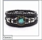 Vintage Braided Leather Cord Set Bracelet, Cowhide Hand Cord, Men’s Leather Bracelet