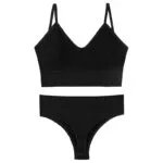 Women’s Underwear Small Chest Push-up Thin Wireless Large Size Sports Sling Vest French Triangle Cup Bra Set