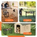 H-shaped Iron Frame Lifting Dog Bowl