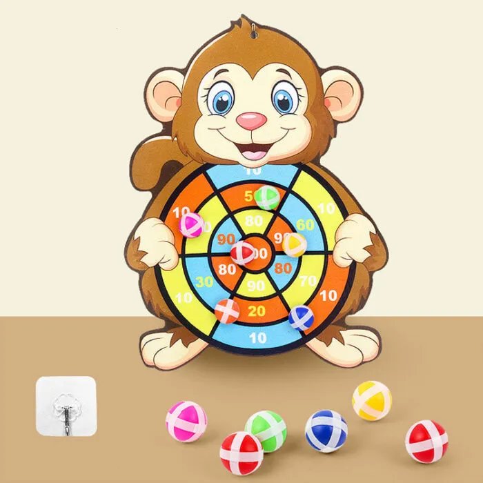 Spot Wholesale Children’s Sticky Ball Dart Board Cartoon Fun Dart Board Plus Velvet A Variety Of Creative Cartoon