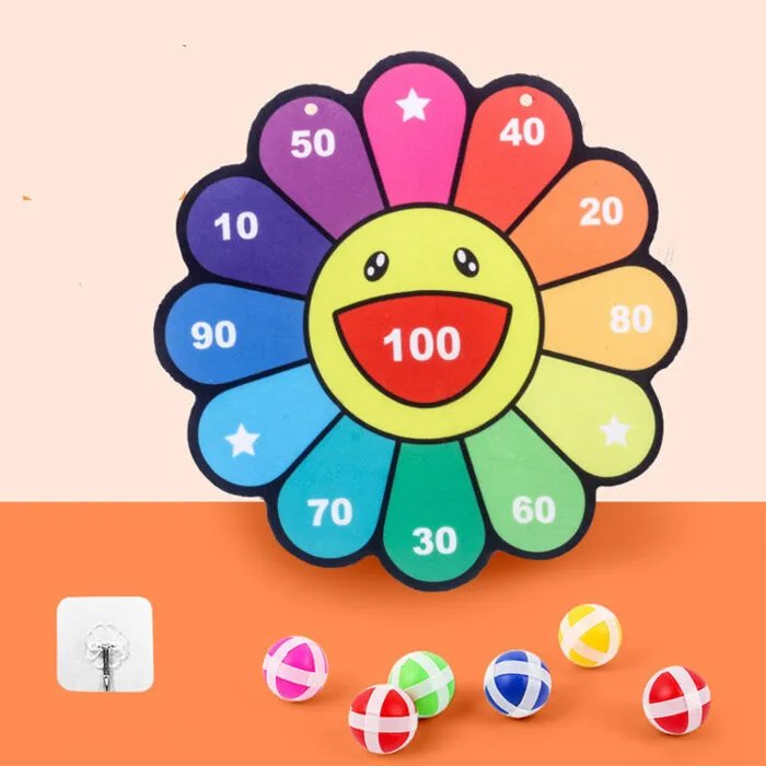 Spot Wholesale Children’s Sticky Ball Dart Board Cartoon Fun Dart Board Plus Velvet A Variety Of Creative Cartoon