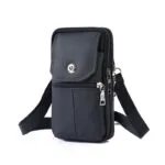 Leather Mobile Phone Shoulder Covers, Men’s Belt Bags, Vertical Holster Belt Clip Pockets, Carrying Cases With Card Slots