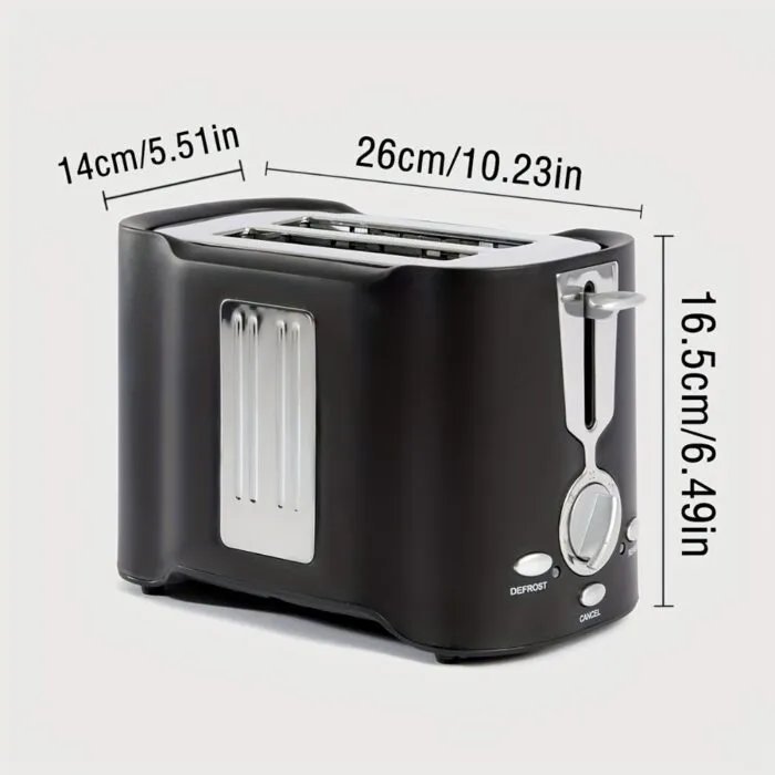 2 Slice Toaster, Quick & Even Results Every Time, Wide Slots Fit Any Size Bread Drop-Down Crumb Tray For Easy Clean Up, Stainless