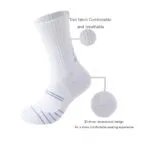 3 Pairs Men Compression Running Socks Crew Athletic Hiking Wicking Anti Blister Cushioned Anti-odor And Breathable For Running Hiking Cycling