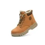 Men’s Snow Boots, Steel-toed Boots, Waterproof Winter Warm Fur-lined Shoes
