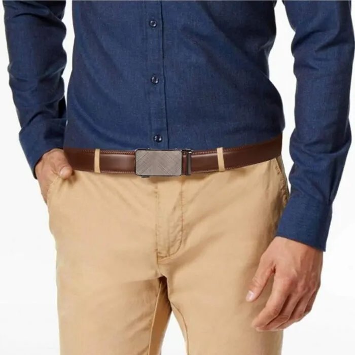 Men’s Slider Ratchet Belt, Perfect As A Gift, Pairs Well With Dress Pants, Shirt And Oxford Shoes, Can Be Tailored