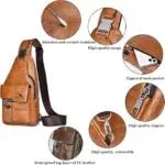 Premium PU Leather Vintage-Style Chest Bag – Spacious Multi-Compartment Crossbody Bag With Waterproof Design, Large Capacity, And Stylish Casual Look For Men