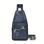 Premium PU Leather Vintage-Style Chest Bag – Spacious Multi-Compartment Crossbody Bag With Waterproof Design, Large Capacity, And Stylish Casual Look For Men
