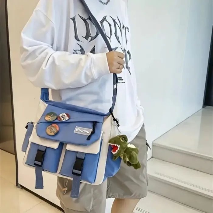 Versatile Crossbody Messenger Bag Backpack Large Capacity Aesthetic Cute Casual Travel Daypacks